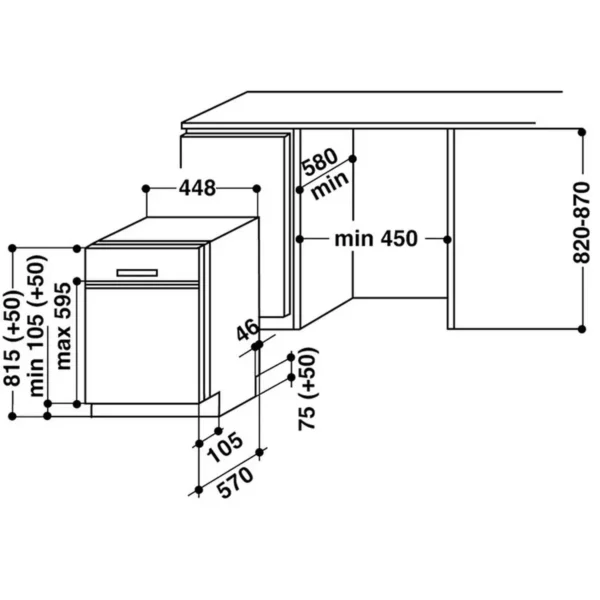 Whirlpool ADGU872 IX Semi built-in 9 place settings