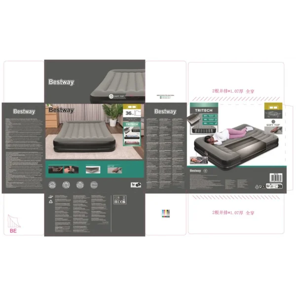 Bestway Tritech Air Mattress Queen with Built-in AC Pump 2.03 m x 1.52 m x 36 cm