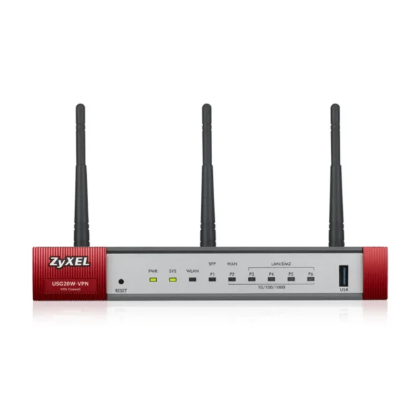 Zyxel USG20W-VPN-EU0101F wireless router Gigabit Ethernet Dual-band (2.4 GHz / 5 GHz) Grey, Red