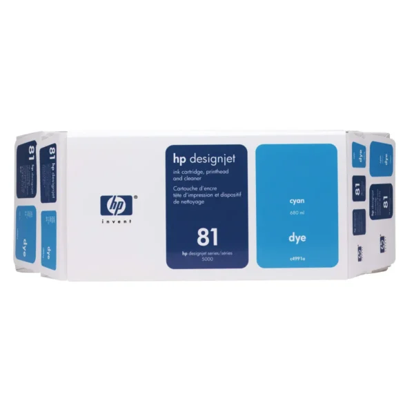 HP 81 Value Pack 680-ml Cyan DesignJet Dye Ink Cartridge and Printhead print head