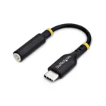 StarTech.com 5in (12.7cm) USB-C to 3.5mm TRRS Headphone/Headset Jack Audio Adapter, USB Type-C Aux Dongle, 32-bit DAC, Supports USB-C/Thunderbolt, Laptop/Phone/Tablet
