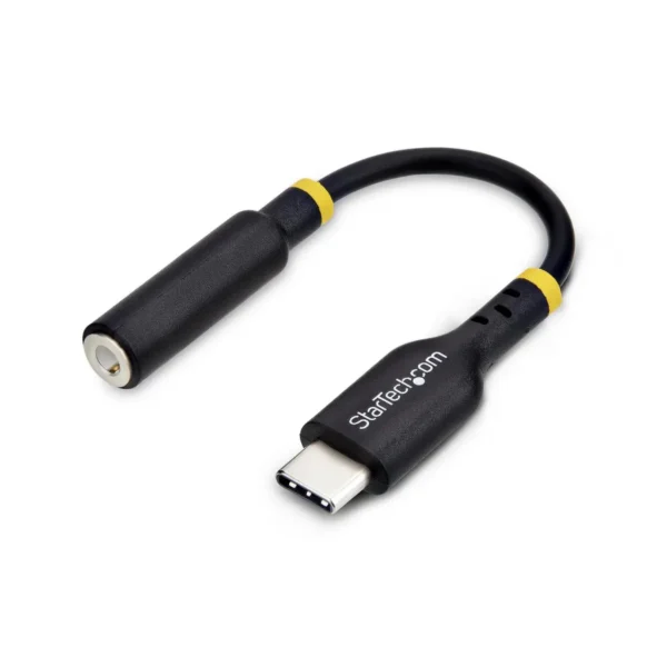 StarTech.com 5in (12.7cm) USB-C to 3.5mm TRRS Headphone/Headset Jack Audio Adapter, USB Type-C Aux Dongle, 32-bit DAC, Supports USB-C/Thunderbolt, Laptop/Phone/Tablet