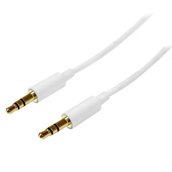 StarTech.com 2m White Slim 3.5mm Stereo Audio Cable – Male to Male