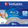 Verbatim BD-R SL 25GB 6x Printable 10 Pack Jewel Case 10 pc(s)