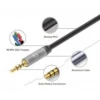 Manhattan Stereo Audio 3.5mm Cable, 5m, Male/Male, Slim Design, Black/Silver, Premium with 24 karat gold plated contacts and pure oxygen-free copper (OFC) wire, Lifetime Warranty
