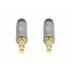 Manhattan Stereo Audio 3.5mm Cable, 5m, Male/Male, Slim Design, Black/Silver, Premium with 24 karat gold plated contacts and pure oxygen-free copper (OFC) wire, Lifetime Warranty