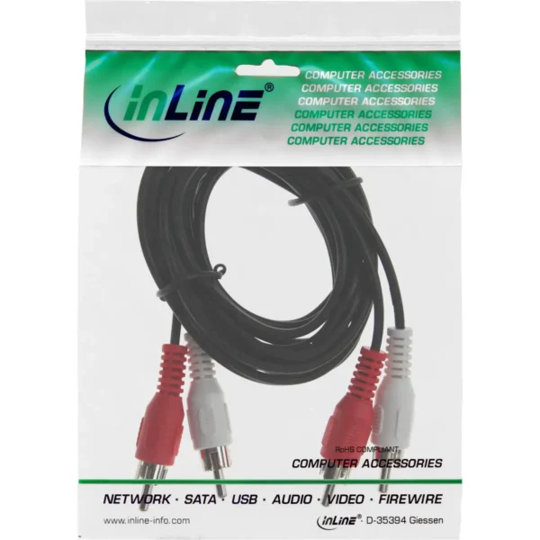 InLine Audio cable, 2x RCA M/M 20m