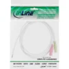 InLine Audio Headset Adapter Cable 3.5mm male 4 Pin / 2x 3.5mm, white, 1m