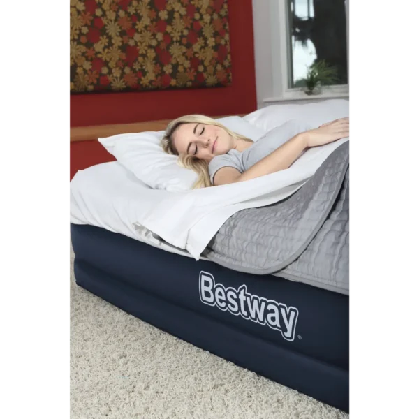 Bestway 80″ x 60″ x 17″/2.03m x 1.52m x 43cm Cornerstone Airbed (Queen) with Built-in AC pump
