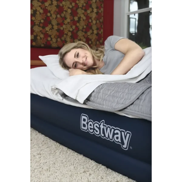 Bestway 80″ x 60″ x 17″/2.03m x 1.52m x 43cm Cornerstone Airbed (Queen) with Built-in AC pump