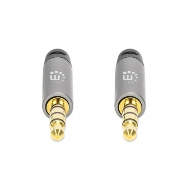 Manhattan Stereo Audio 3.5mm Cable, 3m, Male/Male, Slim Design, Black/Silver, Premium with 24 karat gold plated contacts and pure oxygen-free copper (OFC) wire, Lifetime Warranty, Polybag