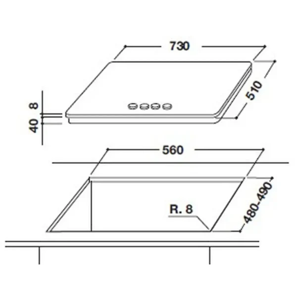 Whirlpool GOF 7523/WA hob White Built-in Gas 5 zone(s)
