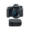 Canon EOS 77D + 18-55mm F4.0-5.6 IS STM + EF-S 55-250mm F4-5.6 IS STM SLR Camera Kit 24.2 MP CMOS 6000 x 4000 pixels Black