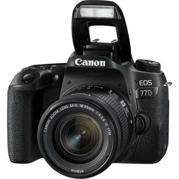 Canon EOS 77D + 18-55mm F4.0-5.6 IS STM + EF-S 55-250mm F4-5.6 IS STM SLR Camera Kit 24.2 MP CMOS 6000 x 4000 pixels Black