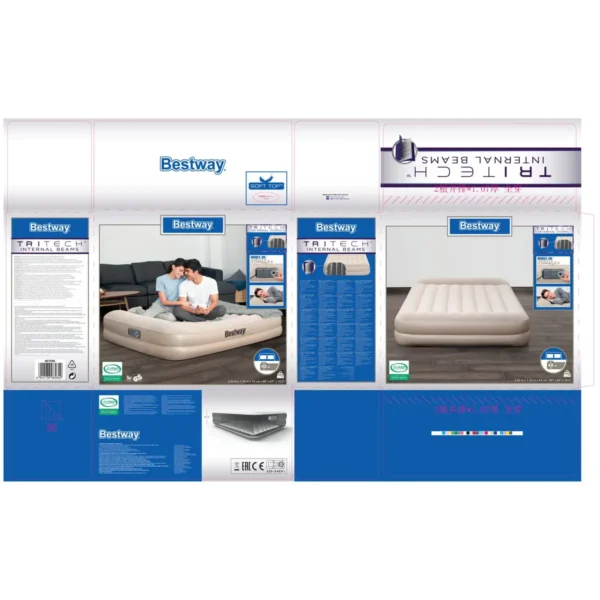 Bestway 67696 air mattress Double mattress Beige Unisex