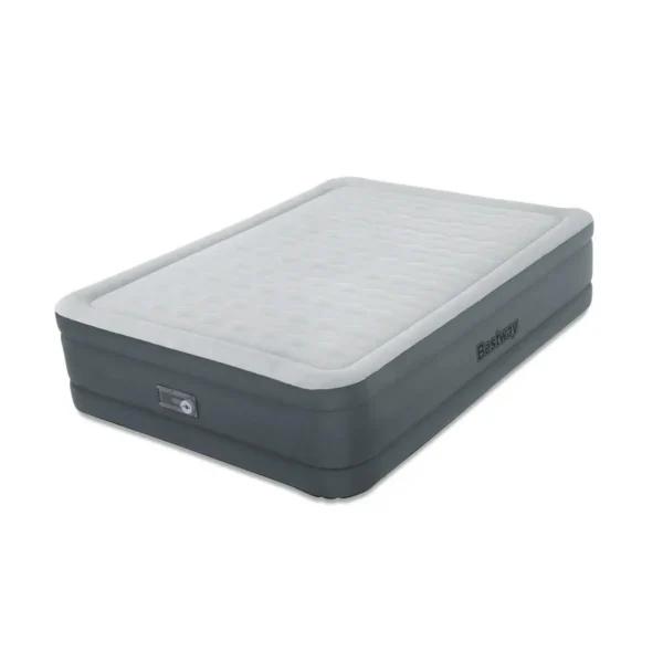 Bestway 80″ x 60″ x 18″/2.03m x 1.52m x 46cm Fortech Airbed Queen Snugable Top Built-in AC Pump