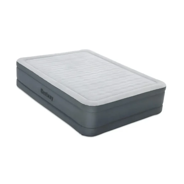 Bestway 80″ x 60″ x 18″/2.03m x 1.52m x 46cm Fortech Airbed Queen Snugable Top Built-in AC Pump