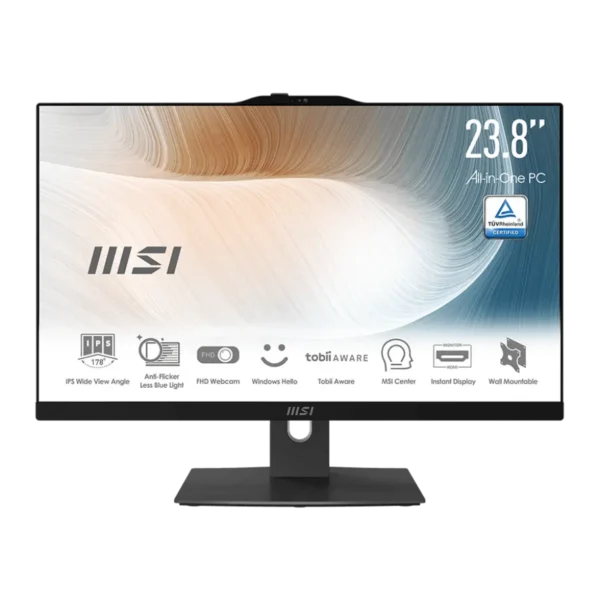 MSI Modern 00-AE0711-1265 All-in-One PC/workstation Intel® Core™ i5 i5-1235U 60.5 cm (23.8″) 1920 x 1080 pixels Touchscreen 16 GB DDR4-SDRAM 512 GB SSD Wi-Fi 6E (802.11ax) Black