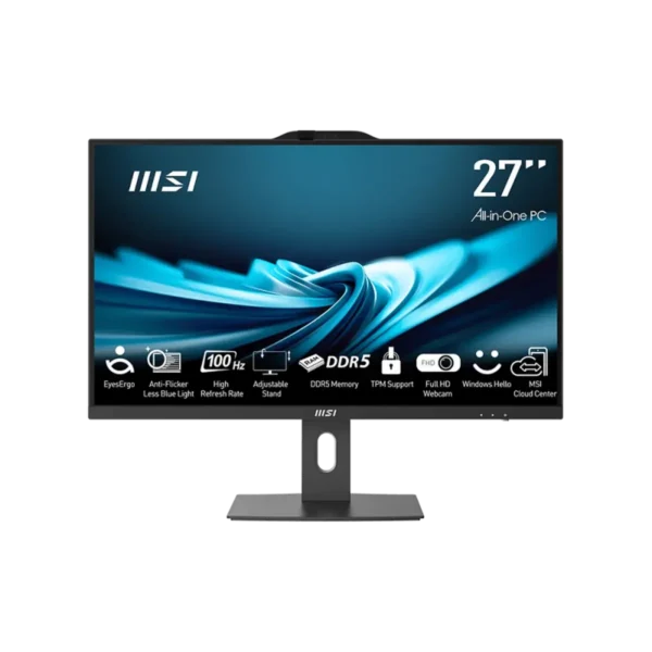 MSI Pro AP272P Intel® Core™ i7 i7-14700 68.6 cm (27″) 1920 x 1080 pixels All-in-One PC 16 GB DDR5-SDRAM 1 TB SSD Windows 11 Home Wi-Fi 6E (802.11ax) Black
