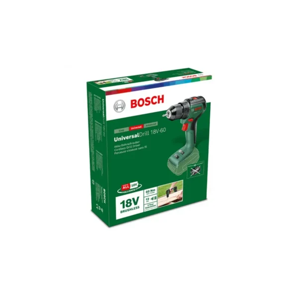 Bosch Universal Drill 18V-60 1900 RPM Keyless 1.3 kg Black, Green