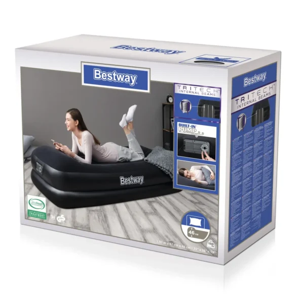Bestway Flocked Premium+ Airbed – Single – 1.91m x 97cm x 46cm