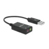 Manhattan USB-A Sound Adapter, USB-A to 3.5mm Mic-in and Audio-Out ports, 480 Mbps (USB 2.0), supports 2.1 stereo, Hi-Speed USB, Cable 11cm, Black, Three Year Warranty, Box