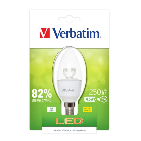 Verbatim LED Candle, Clear, E14, 4.5W