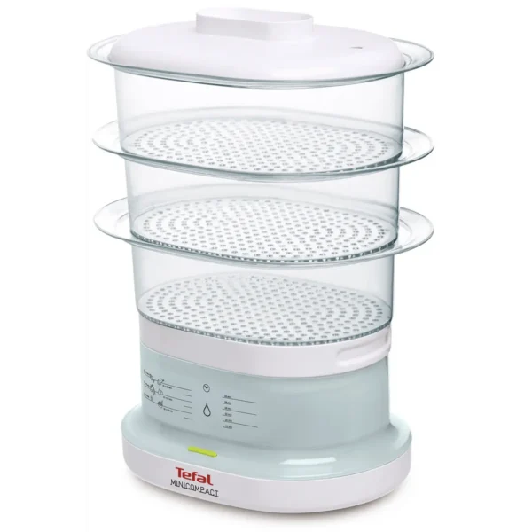 Tefal Minicompact steam cooker 3 basket(s) 650 W Transparent, White