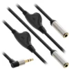 InLine Slim Audio Y-Cable 3.5mm M / 2x F, with volume control 0.25m