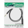 InLine Headphone extension cable 6.3mm Stereo M/F, gold plated, black, 1m