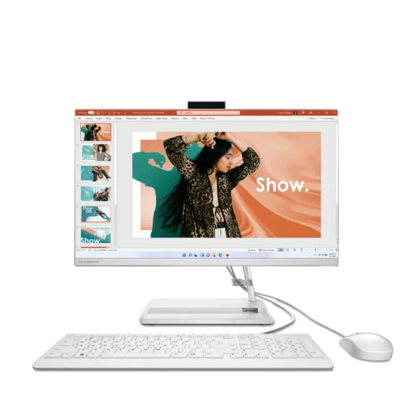Lenovo IdeaCentre AIO 3 Intel® Pentium® Gold 8505 60.5 cm (23.8″) 1920 x 1080 pixels All-in-One PC 8 GB DDR4-SDRAM 256 GB SSD Windows 11 Home Wi-Fi 6 (802.11ax) White