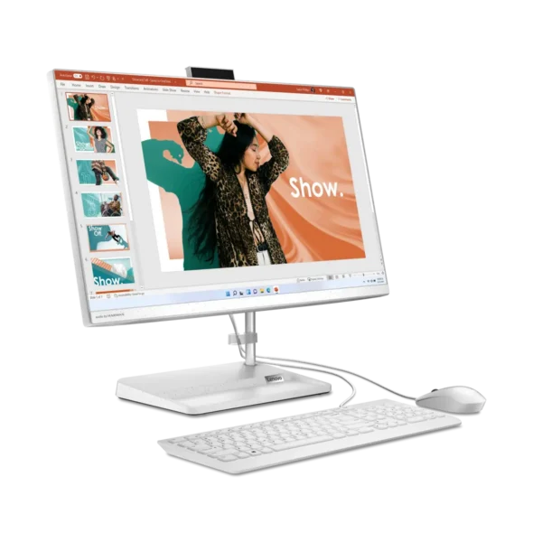Lenovo IdeaCentre AIO 3 Intel® Pentium® Gold 8505 60.5 cm (23.8″) 1920 x 1080 pixels All-in-One PC 8 GB DDR4-SDRAM 256 GB SSD Windows 11 Home Wi-Fi 6 (802.11ax) White