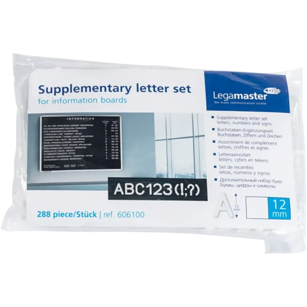 Legamaster supplementary character set 12mm 288pcs