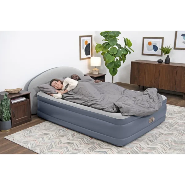 Bestway Tritech LoungeLux Headboard Queen Air Mattress with Built-in AC Pump 2.29 m x 1.52 m x 84 cm