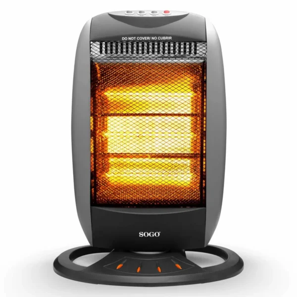 Sogo CAL-SS-18223 electric space heater Indoor Black, Grey 1200 W Halogen electric space heater