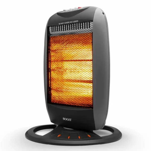Sogo CAL-SS-18223 electric space heater Indoor Black, Grey 1200 W Halogen electric space heater