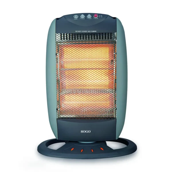 Sogo CAL-SS-18223 electric space heater Indoor Black, Grey 1200 W Halogen electric space heater
