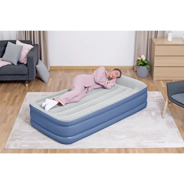 Bestway Tritech Air Mattress Twin with Built-in AC Pump and Antimicrobial Coating 1.91 m x 97 cm x 46 cm