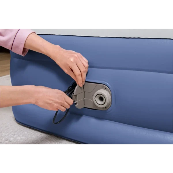 Bestway Tritech Air Mattress Twin with Built-in AC Pump and Antimicrobial Coating 1.91 m x 97 cm x 46 cm