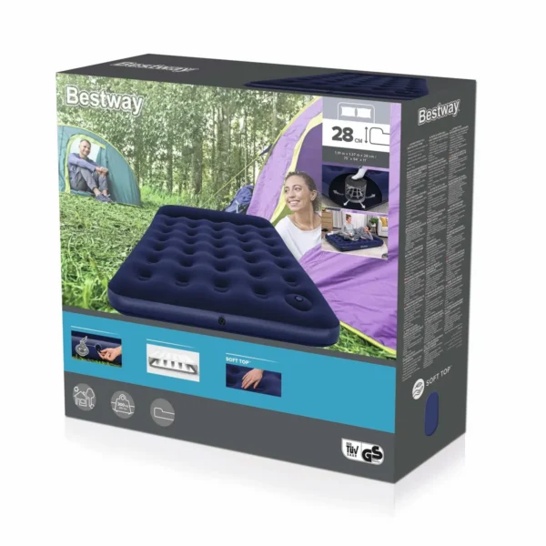 Bestway Air Mattress Full with Built-in Foot Pump 1.91 m x 1.37 m x 28 cm