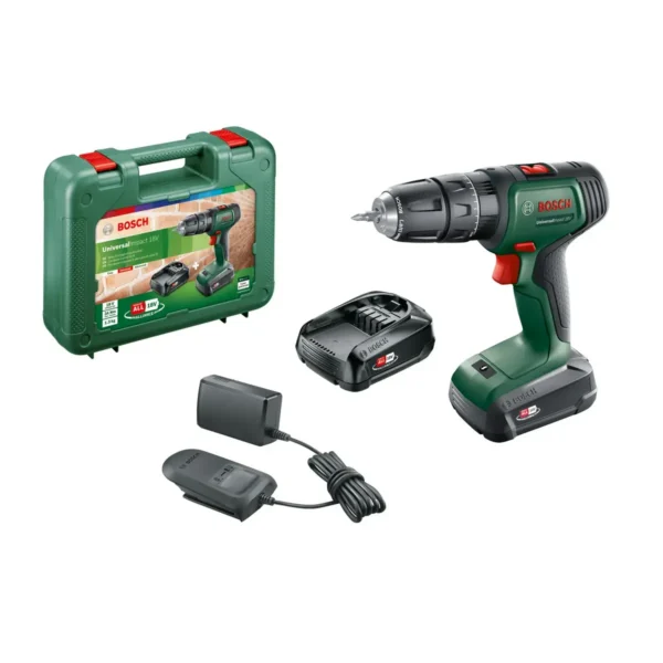 Bosch UniversalImpact 18 Cordless Hammer Drill + 2 batteries