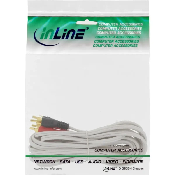 InLine RCA Cable 2x RCA male / male gold plated 7m