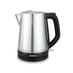 Sogo KET-SS-7725 electric kettle 1.7 L 2200 W Black, Stainless steel