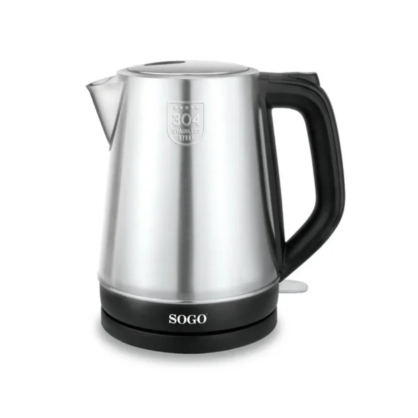 Sogo KET-SS-7725 electric kettle 1.7 L 2200 W Black, Stainless steel
