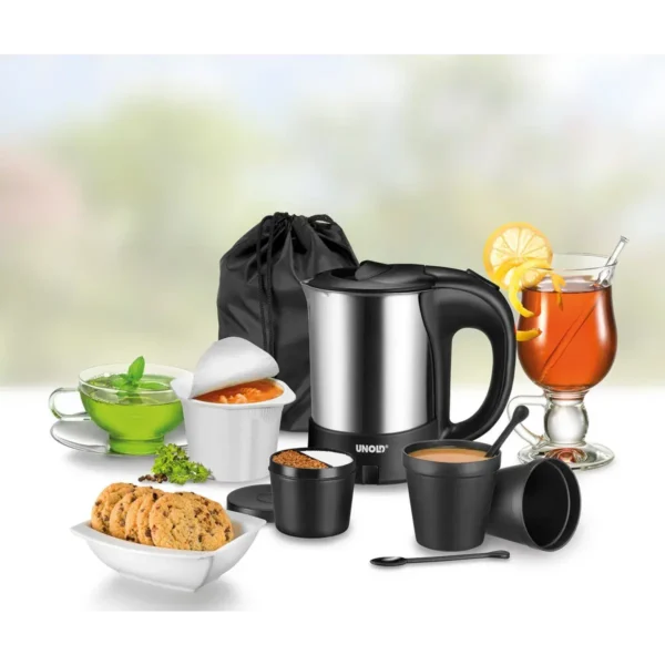 Unold 18575 electric kettle 0.5 L 1000 W Black, Stainless steel