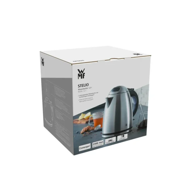 WMF Stelio 0413010012 electric kettle 1.2 L 2400 W Black, Stainless steel