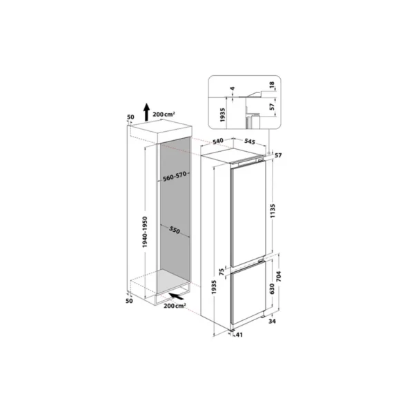Whirlpool ART 9811/A++ SF Built-in 308 L White