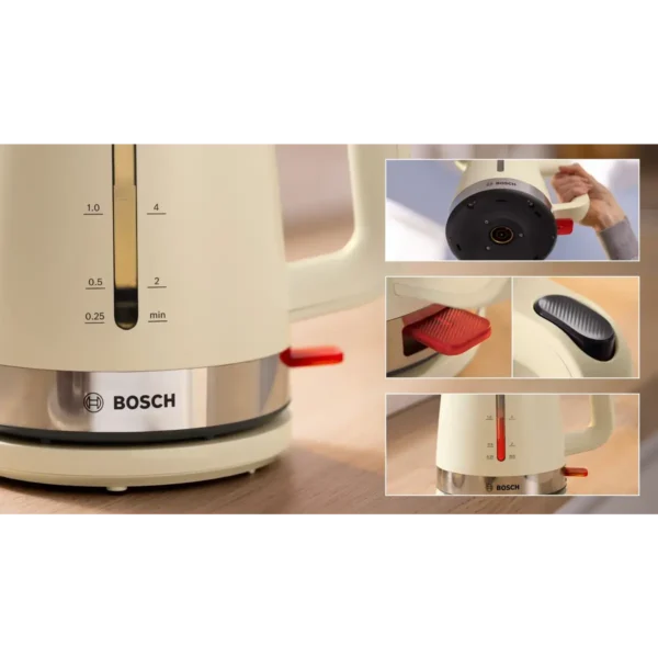 Bosch TWK4M223GB electric kettle 1.7 L 3000 W Black, Cream, Grey, Red