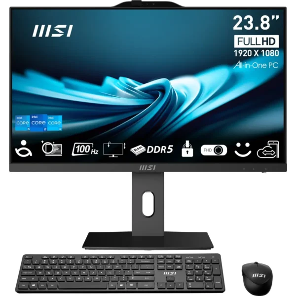 MSI Pro AP242P 14M-671FR Intel® Core™ i5 i5-14400 60.5 cm (23.8″) 1920 x 1080 pixels All-in-One PC 8 GB DDR5-SDRAM 512 GB SSD Windows 11 Pro Wi-Fi 6E (802.11ax) Black