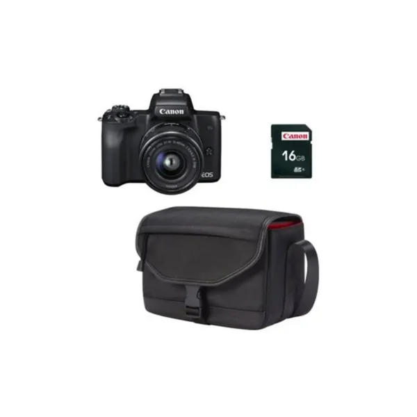 Canon EOS M50 + EF-M 15-45mm f/3.5-6.3 IS STM Kit SLR Camera Kit 24.1 MP CMOS 6000 x 4000 pixels Black
